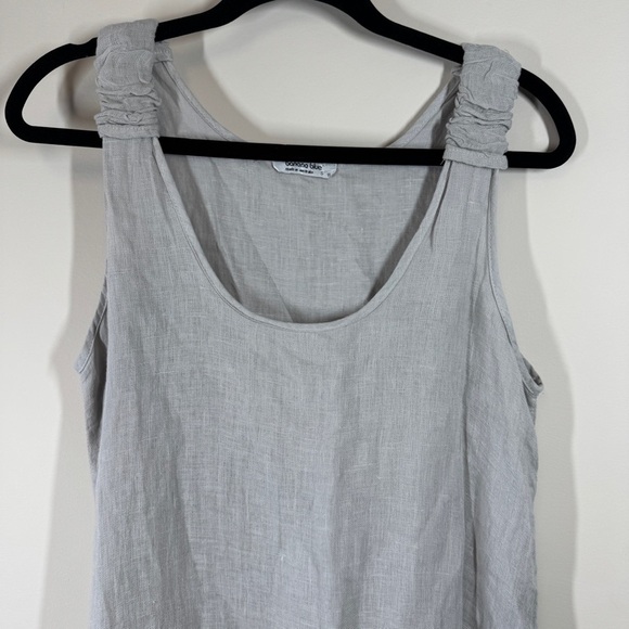Banana Blue Gray Linen Asymmetrical Tank Dress Made in Australia Size S - Picture 3 of 16